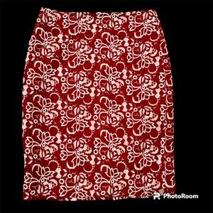 Women’s Talbot Lace Floral Skirt, red & white, size 6